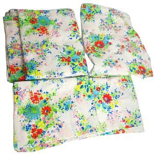 Vintage Wamsutta Ultracale Pacific Floral Sheet Set 54X75 Full Set